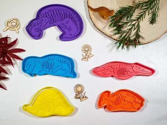 cortapastas fósiles de dinosaurios