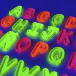 letras rellenables fluorescentes mayusculas