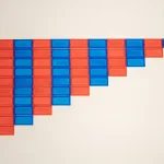 Barras rojas y azules Montessori