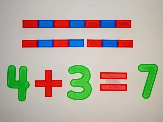 Barras rojas y azules Montessori