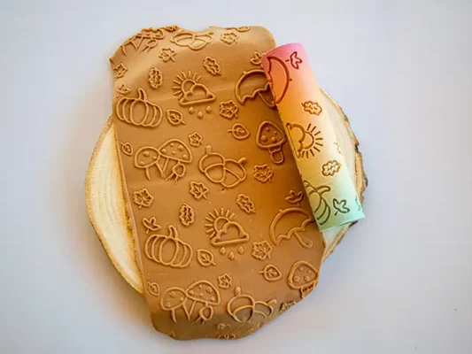 rodillo para plastilina con relieve