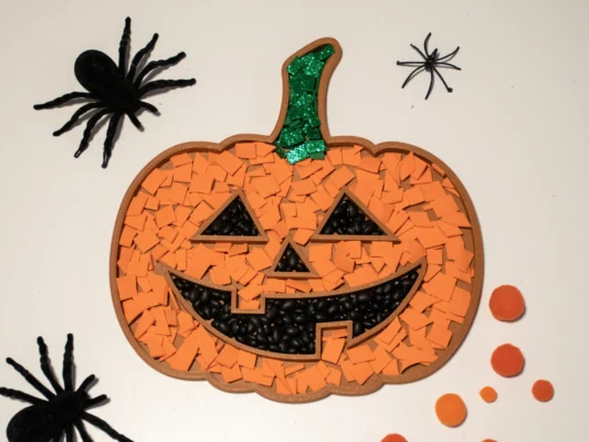 bandeja sensorial rellenable halloween calabaza