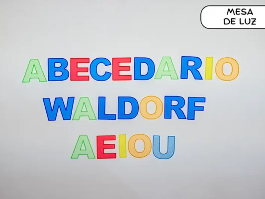 Abecedario Waldorf translucido mayusculas