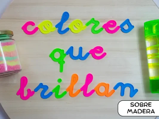 Abecedario fluorescente minusculas enlazadas