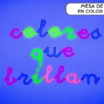 Abecedario fluorescente minusculas enlazadas