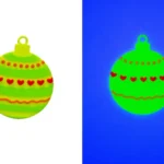 Adornos árbol de Navidad fluorescentes para luz negra