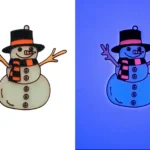 Adornos árbol de Navidad fluorescentes para luz negra