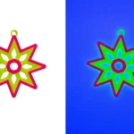 Adornos árbol de Navidad fluorescentes para luz negra