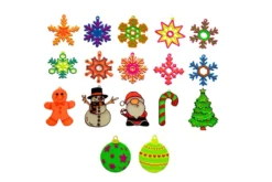 Adornos árbol de Navidad fluorescentes para luz negra