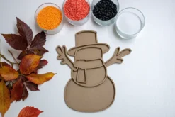 Bandeja sensorial rellenable muñeco de nieve