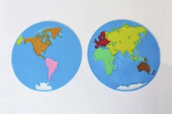 Puzle mapamundi - planisferio Montessori translúcido