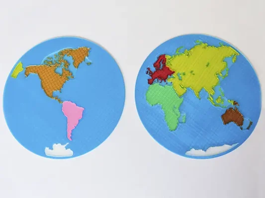 Puzle mapamundi - planisferio Montessori translúcido