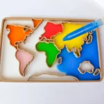 bandeja sensorial rellenable mapamundi