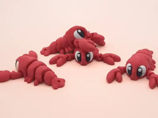 mini animal articulado 3d - langosta