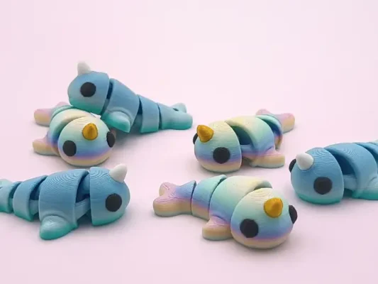 mini animal articulado 3d - narval