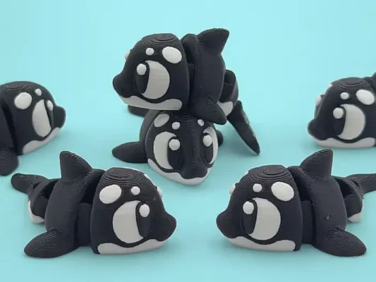 mini animal articulado 3d - orca