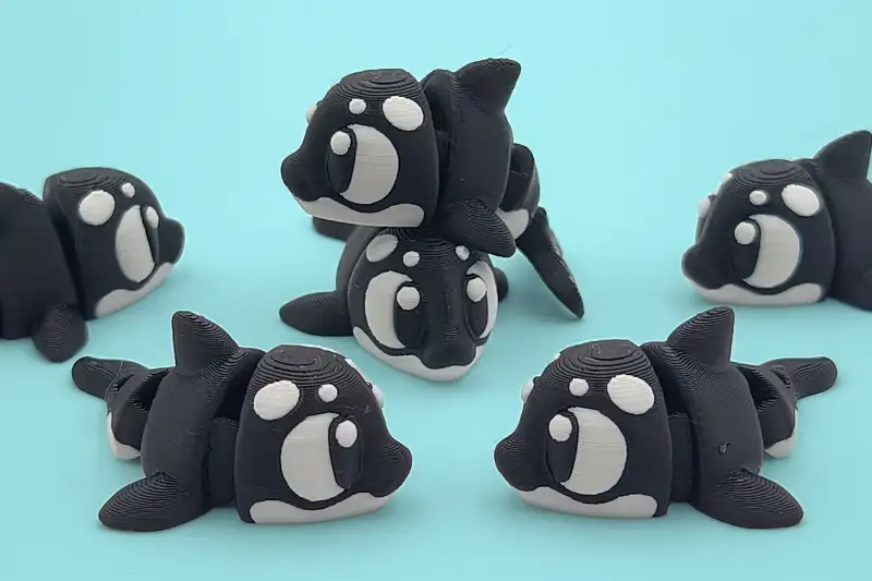 mini animal articulado 3d - orca