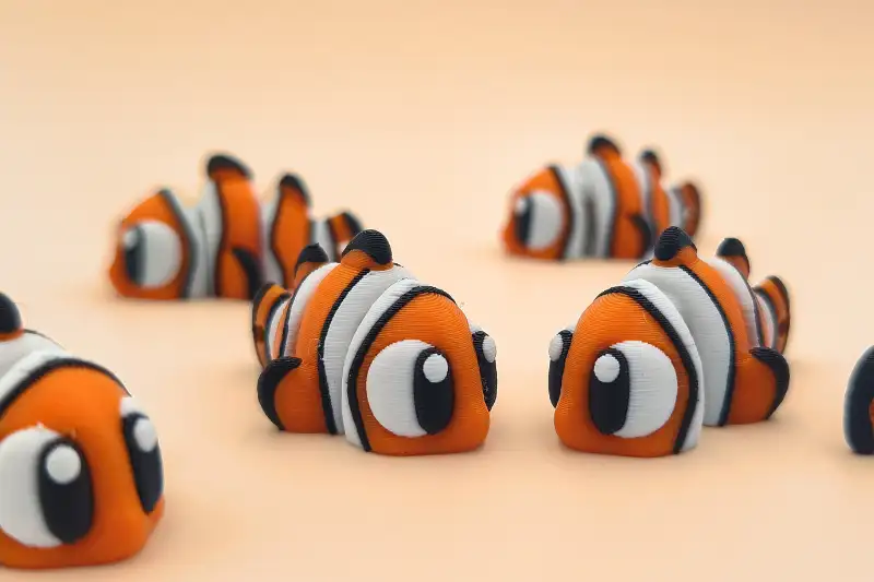 mini animal articulado 3d - pez payaso