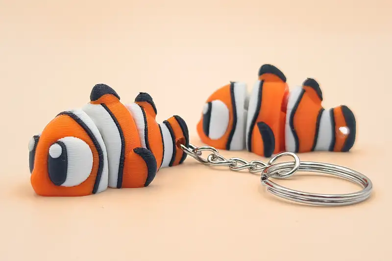 mini animal articulado 3d - pez payaso