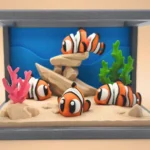 mini animal articulado 3d - pez payaso