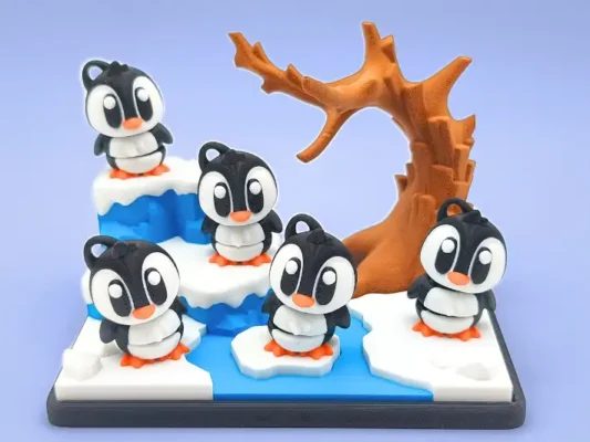 mini animal articulado 3d - pingüino