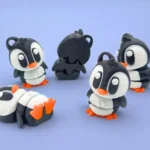 mini animal articulado 3d - pingüino