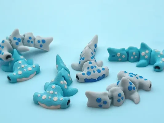 mini animal articulado 3d - tiburón martillo