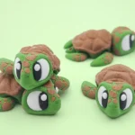 mini animal articulado 3d - tortuga marina