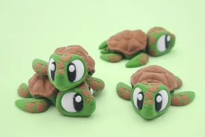 mini animal articulado 3d - tortuga marina