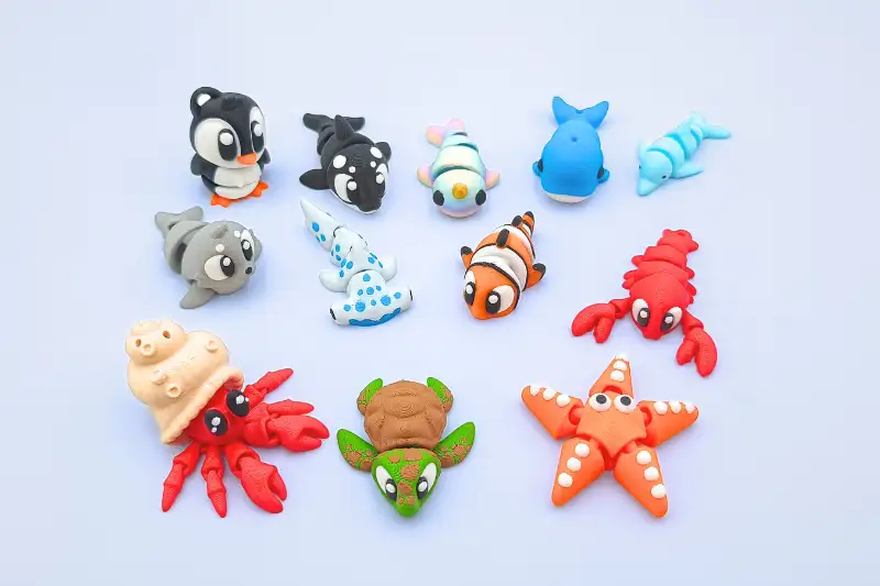 pack animales marinos articulados en 3d