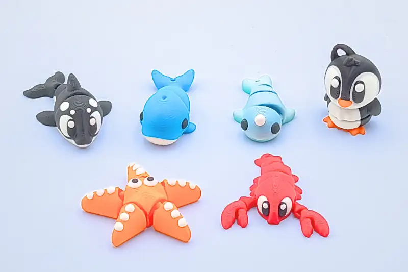 pack animales marinos articulados en 3d