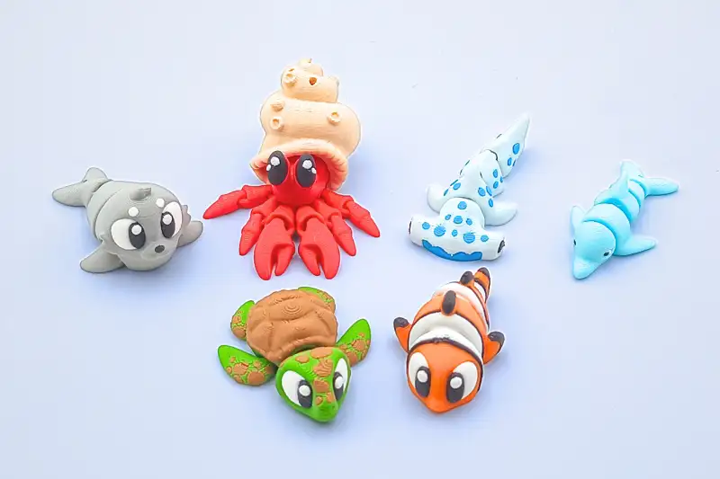 pack animales marinos articulados en 3d