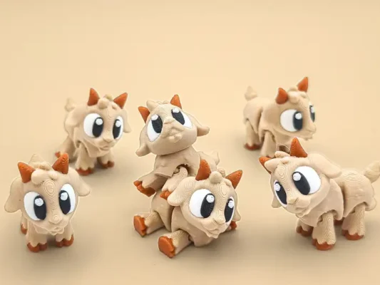 animales articulados 3d_animales de la granja_ cabra