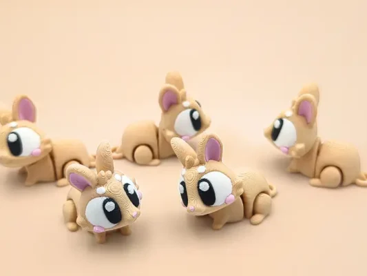 animales articulados 3d_animales de la granja_ conejo