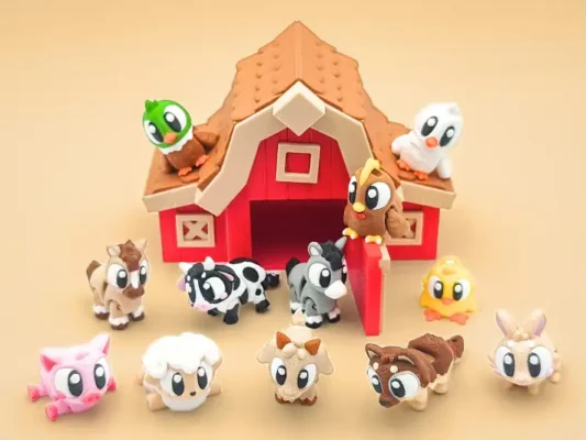 animales articulados 3d_animales de la granja