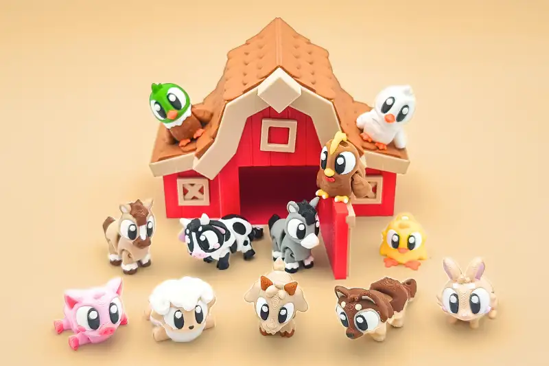animales articulados 3d_animales de la granja