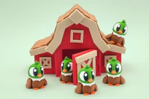 animales articulados 3d_animales de la granja_ pato silvestre