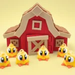 animales articulados 3d_animales de la granja_ pollito