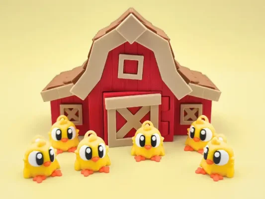 animales articulados 3d_animales de la granja_ pollito