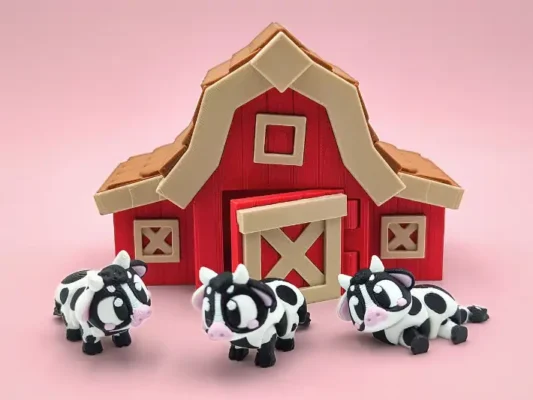 animales articulados 3d_animales de la granja_ vaca