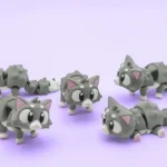 animales articulados 3d_mascotas_ gato en 3d