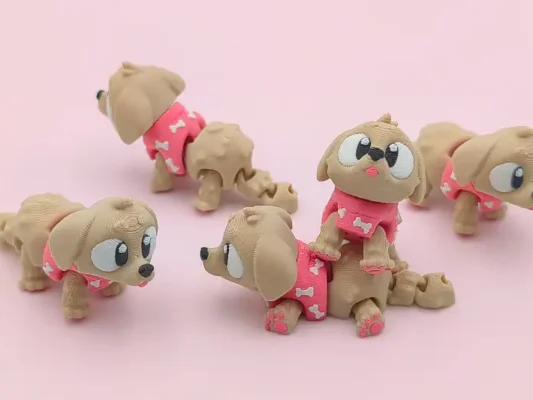 animales articulados 3d_mascotas_ golden retriever en 3d