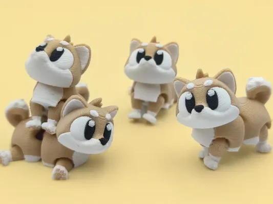 animales articulados 3d_mascotas_ shiba inu en 3d