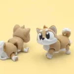 animales articulados 3d_mascotas_ shiba inu en 3d