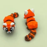 mini oso panda rojo en 3d articulado