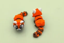 mini oso panda rojo en 3d articulado