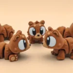 mini oso pardo en 3d articulado