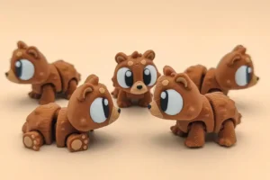 mini oso pardo en 3d articulado