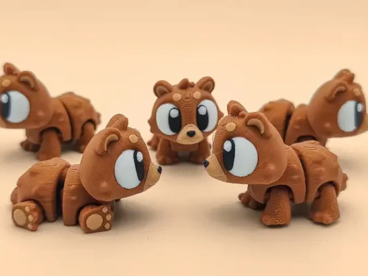 mini oso pardo en 3d articulado