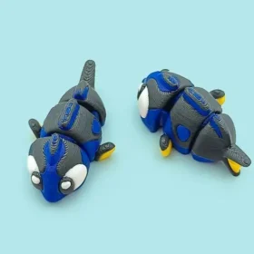 Pez cirujano azul articulado en 3D